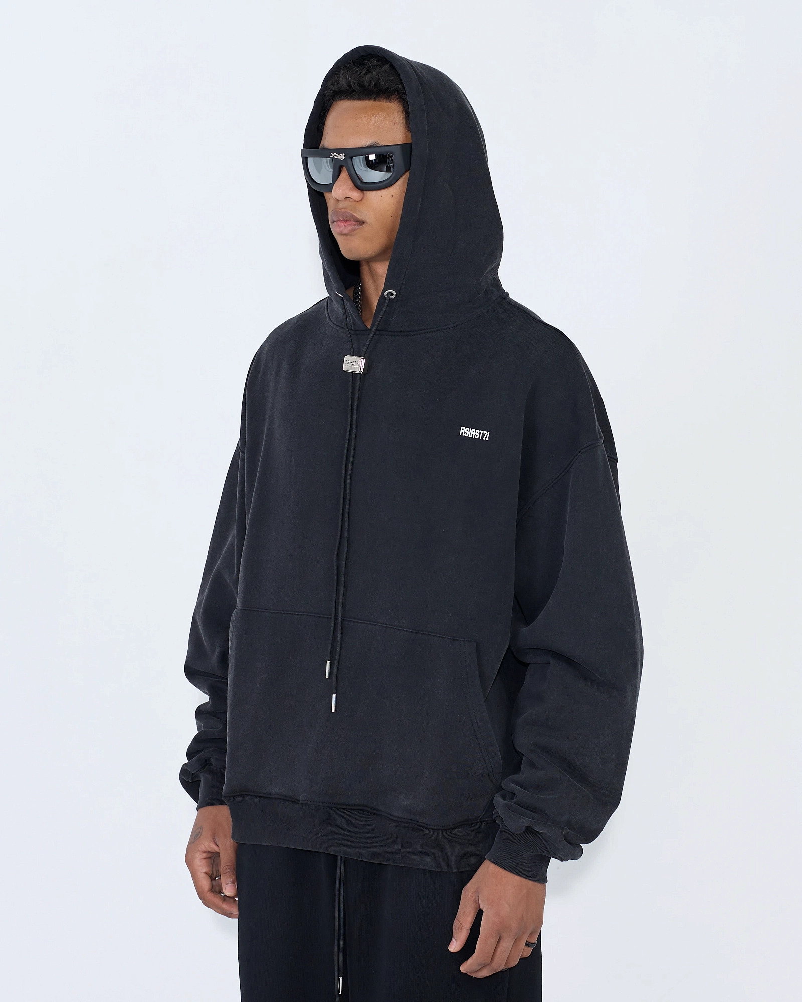 もち ХУДИ BASE ASIA ST 71 WASHED BLACK Ast71.hood-base-wash-black