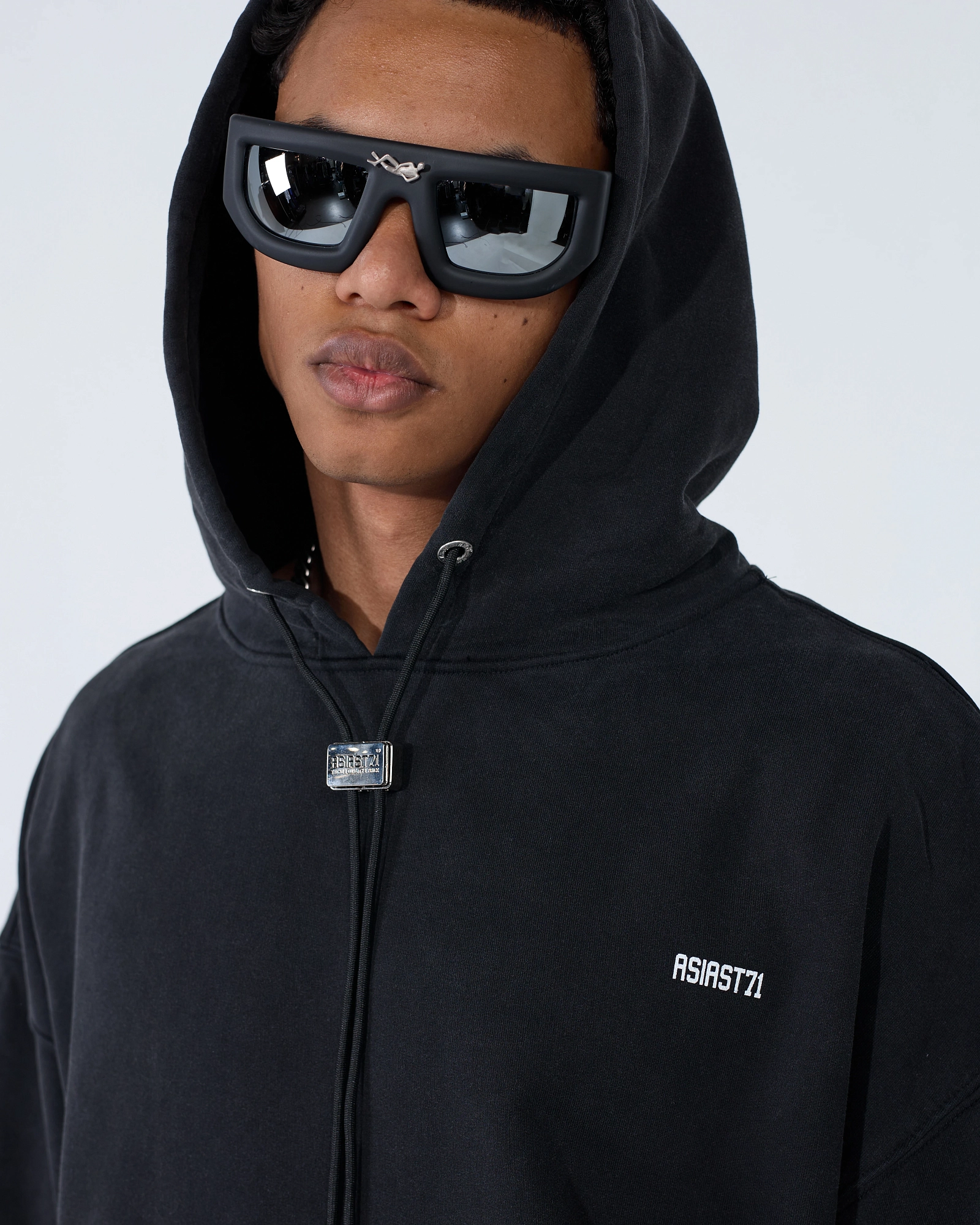 もち ХУДИ BASE ASIA ST 71 WASHED BLACK Ast71.hood-base-wash-black